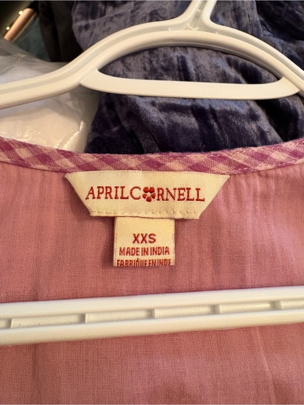 Vintage April Cornell midi dress gingham cotton sweetheart neckline lace detail - Picture 11 of 15